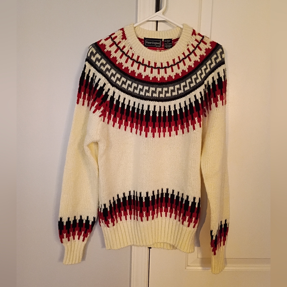 Peter England Fair Isle Vintage Sweater Size Large Unisex